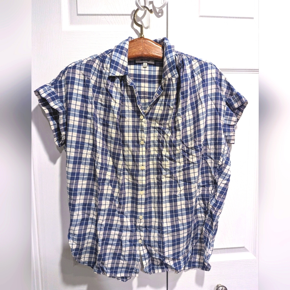 Madewell Plaid Open Back Shirt Size XXS